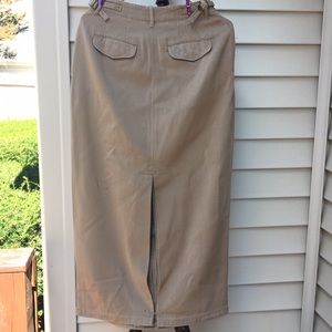 Eddie Bauer midi pencil skirt size 6 Legends khaki utility new 100% cotton